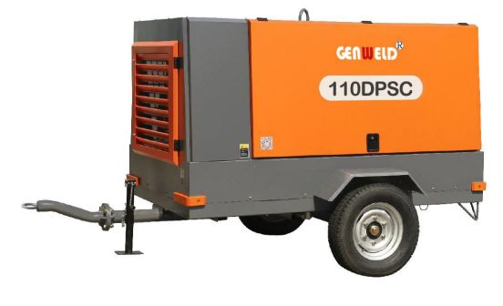 GENWELD 110DPSC Mobile Diesel Air Compressor with Yuchai 118KW Engine China Ⅳ Emission and 2 Wheel Configuration
